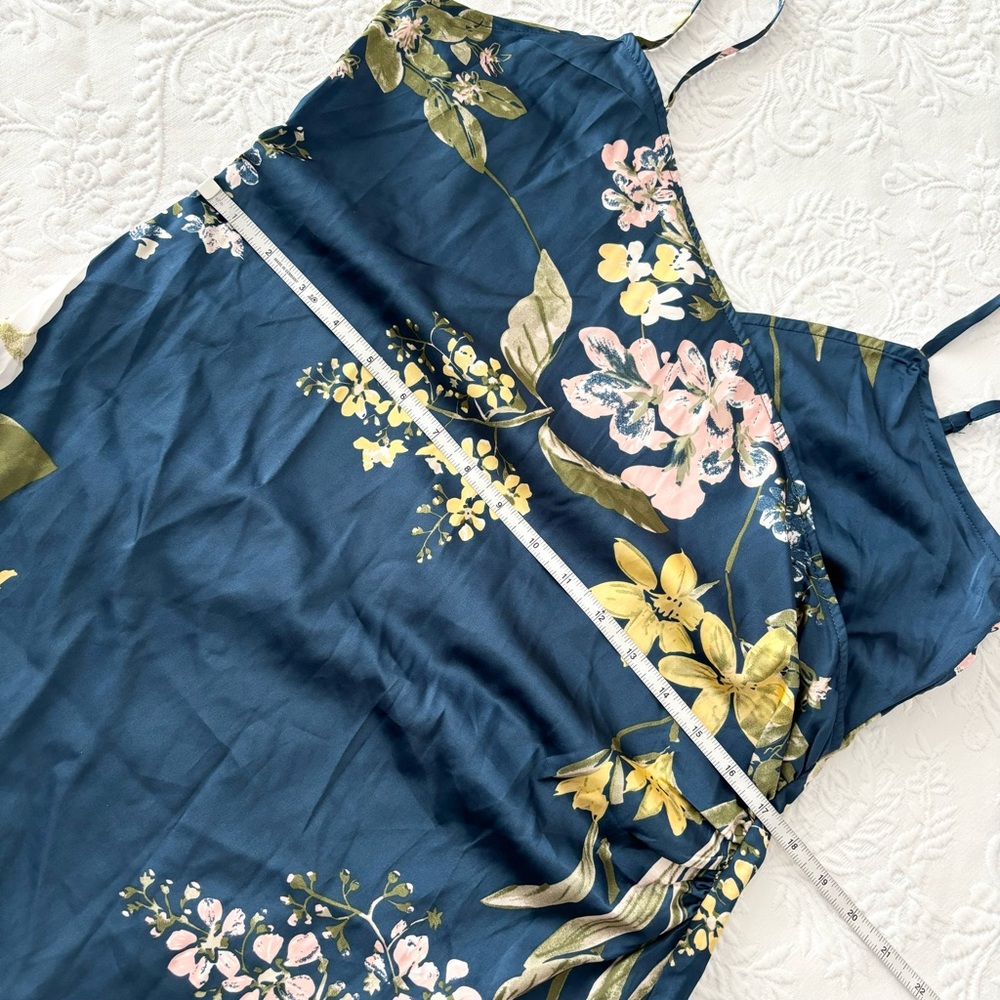 Lulu's Floral Navy Midi Dress - Picture 7 of 8